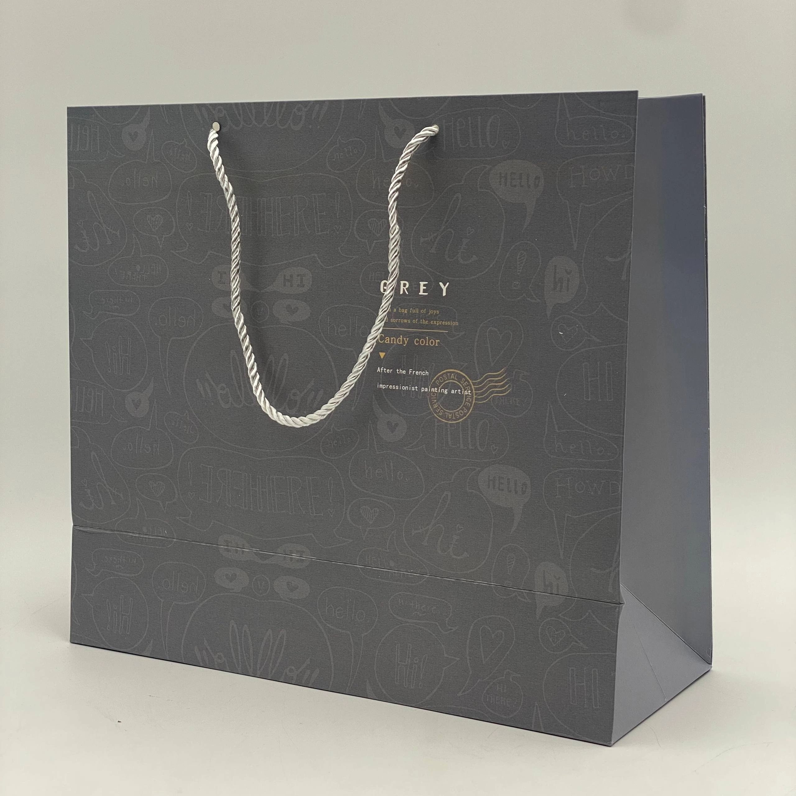 Подарочный пакет горизонтальный Grey 35.5x32x14 см GM-9933 (большой) купить