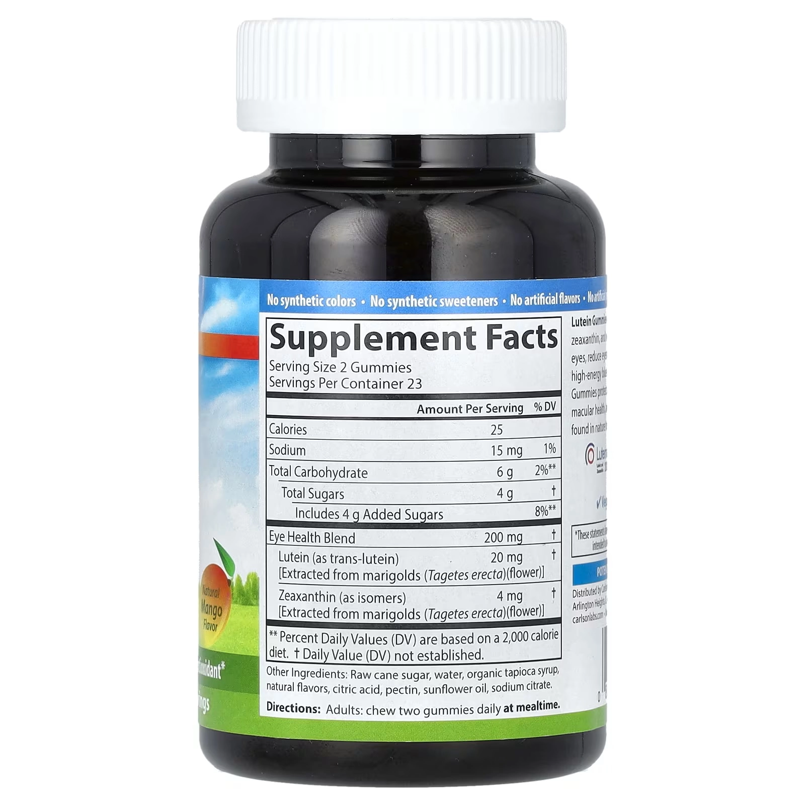 Carlson, Lutein Gummies, Tabiiy Mango Ta’mi, 46 Vegetarion Jelib Shirinliklar (49600) arzon