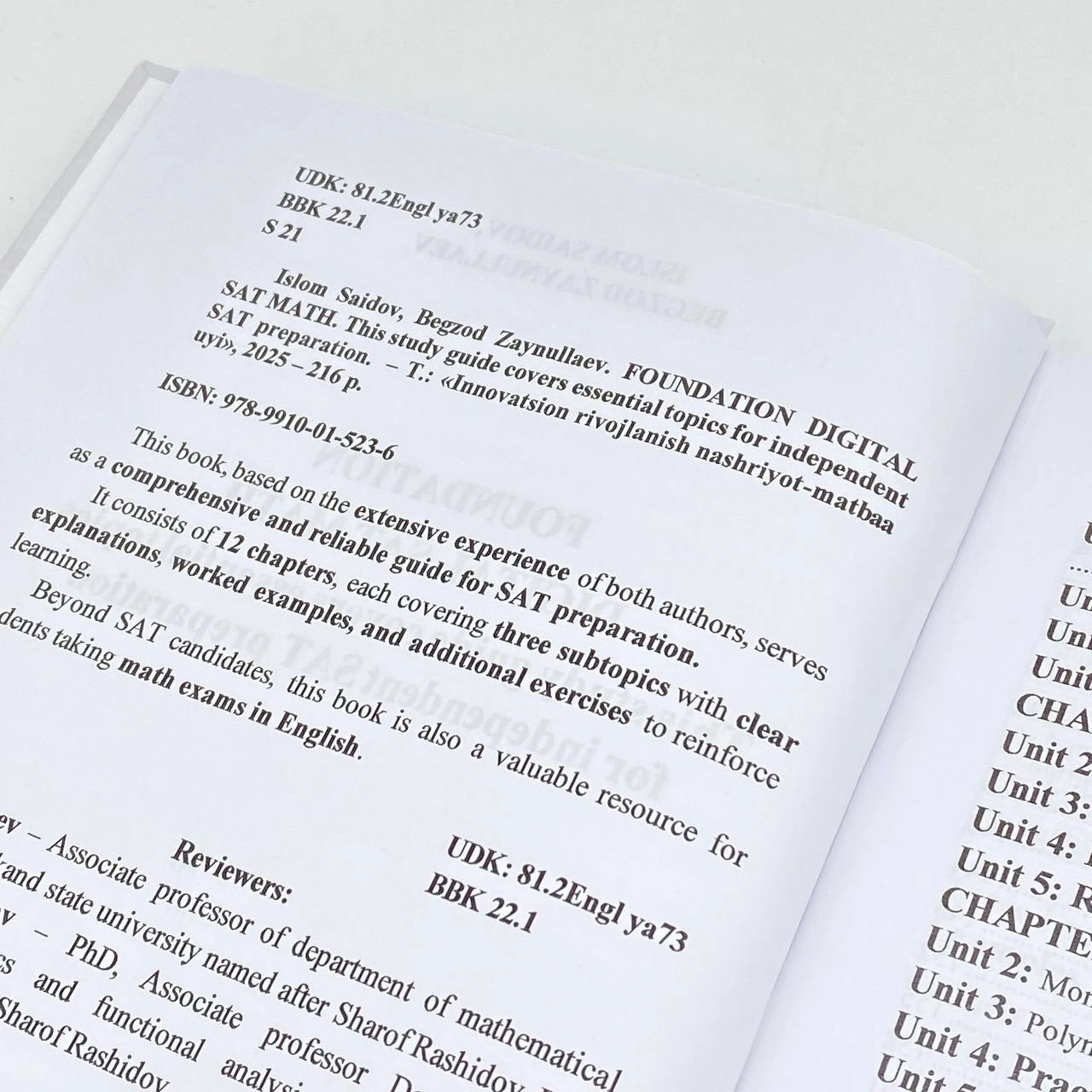 Islom Saidov, Begzod Zaynullayev: Digital Sat Math. Foundation. Math 1 (2025) - фото №4 Islom Saidov, Begzod Zaynullayev: Digital Sat Math. Foundation. Math 1 (2025) в Узбекистане