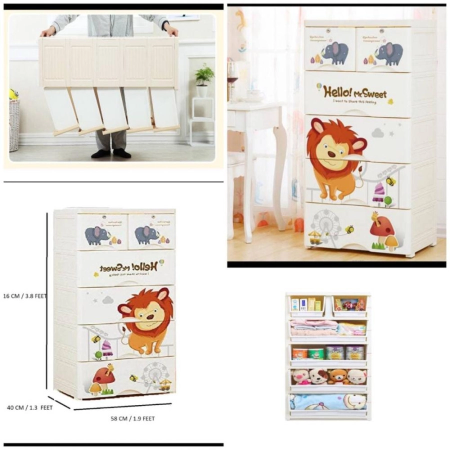 Пластиковый детский комод на 4 секции недорого