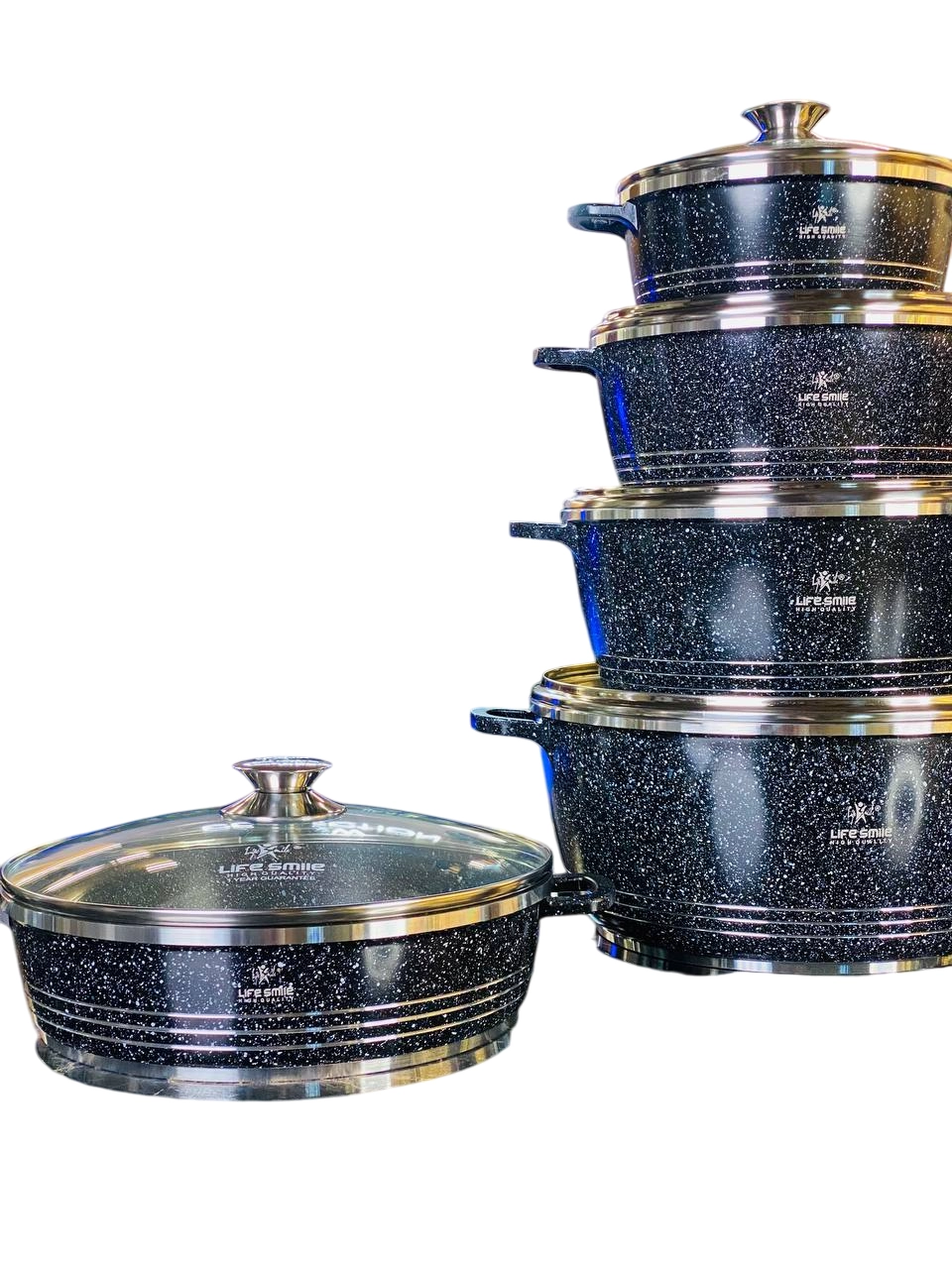 Кастрюля-жаровня LIFE SMILE"LIFEP7 черный купить