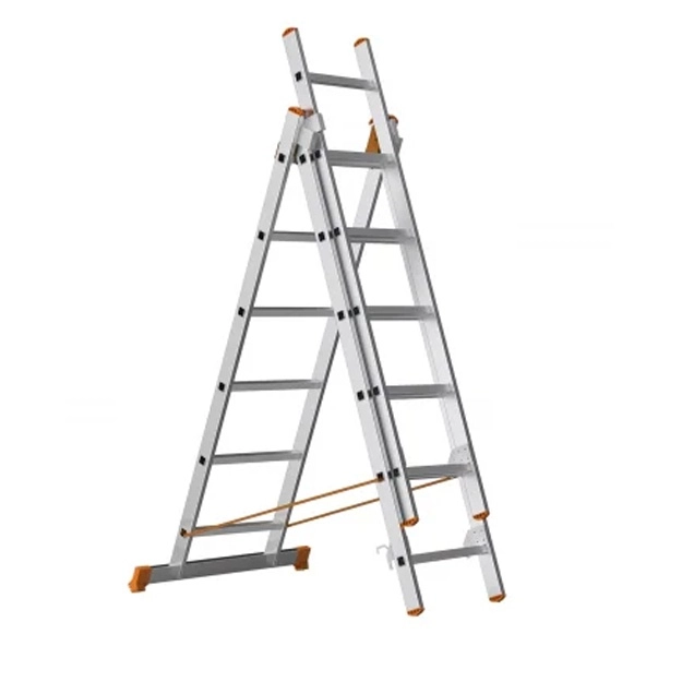 Лестницы Sarayli индустриального типа двухсекционная алюминиевая 3х6 купить