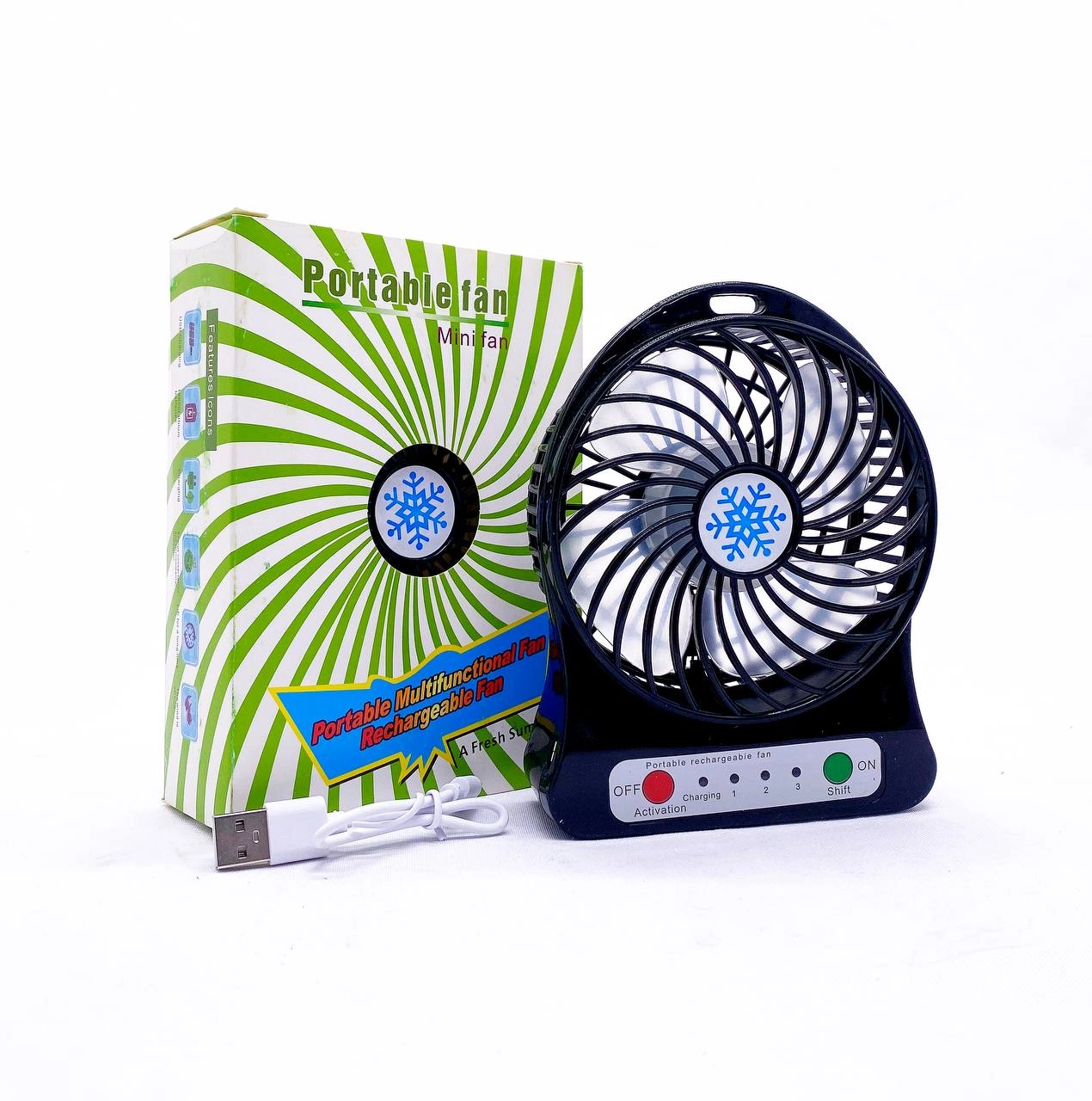 Мини вентилятор Portable Fan черный цена