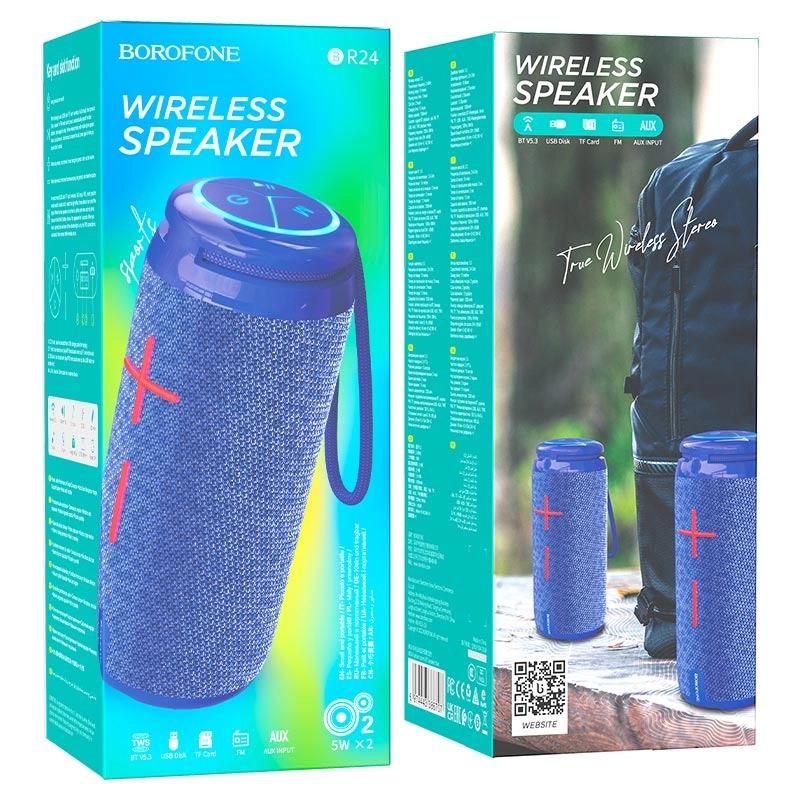 Borofone BR24 ko'k rangli simsiz Bluetooth-kolonkasi - rasm №4 Borofone BR24 ko'k rangli simsiz Bluetooth-kolonkasi O'zbekistonda