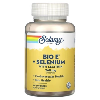 Solaray, Bio E, витамин Е с селеном и лецитином, 60 капсул VegCaps (04168) купить