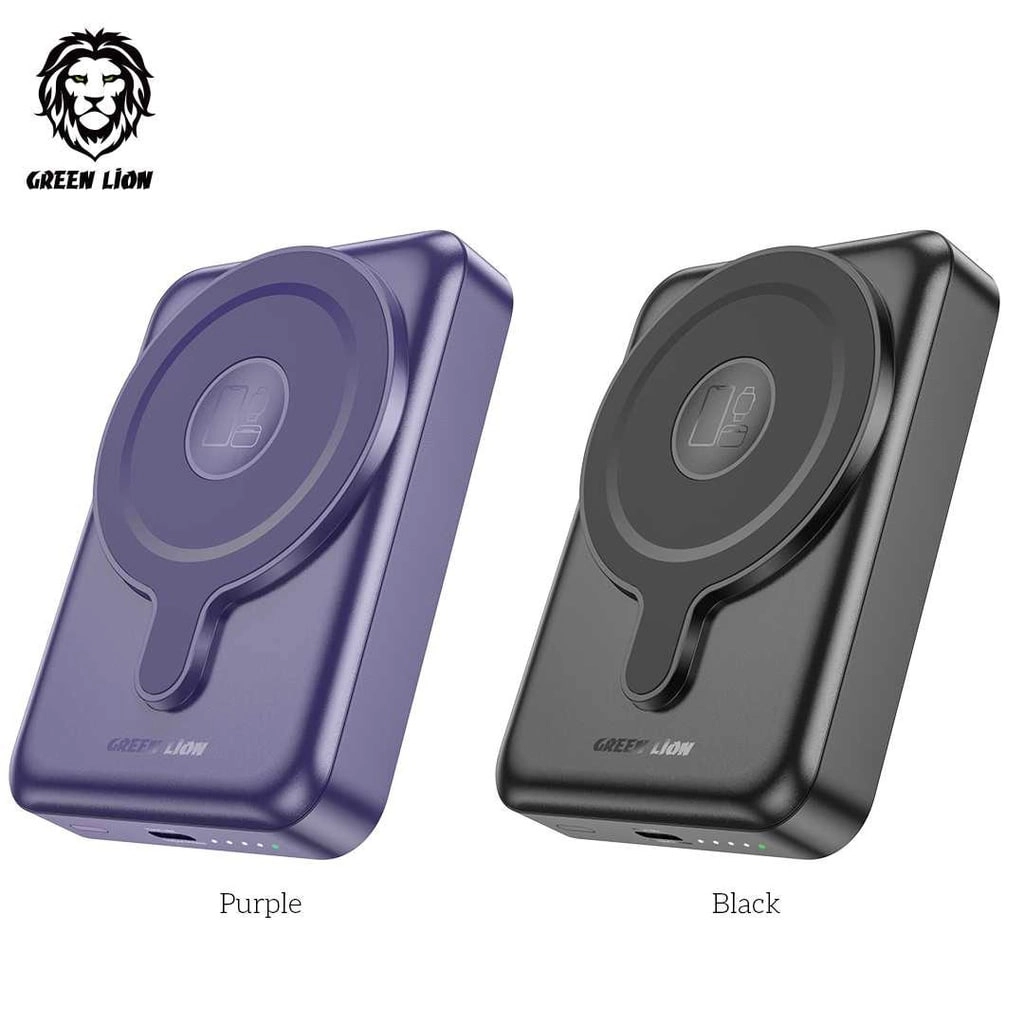 Green Lion 3 in 1 Magsafe Power Bank 10000mAh PD 20W binafsharang tashqi akkumulyatori O'zbekistonda