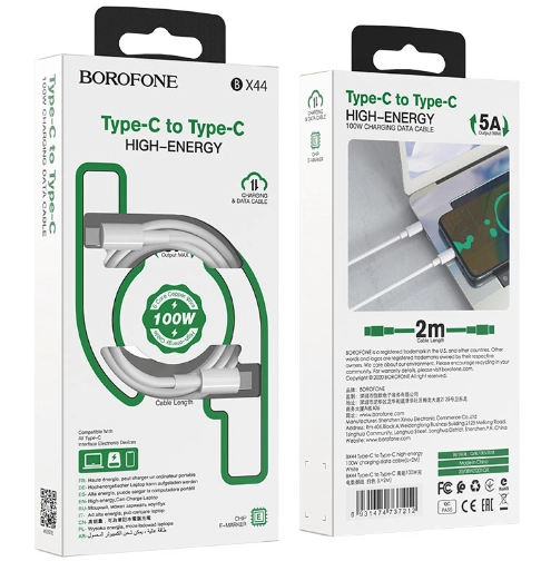 Кабель Borofone BX44 Type-C to Type-C 2м цена