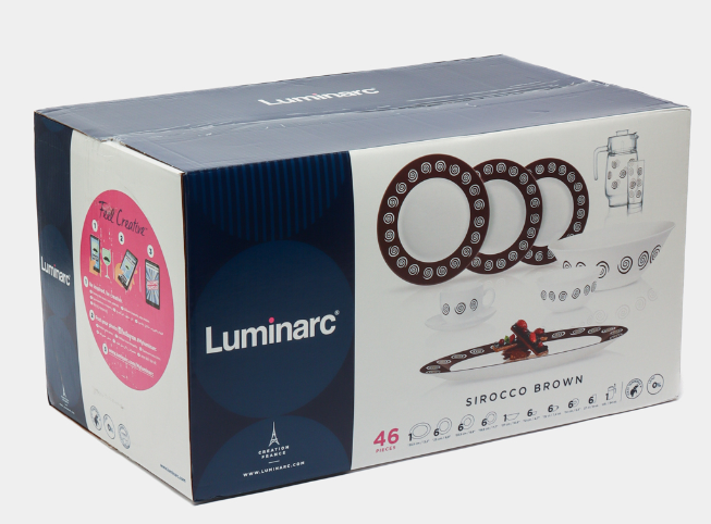 Kechki ovqat to'plami Luminarc Sirocco Brown 46 dona onlayn