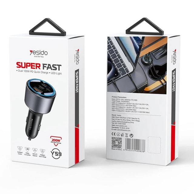 Автомобильное зарядное устройство Yesido Y59 недорого