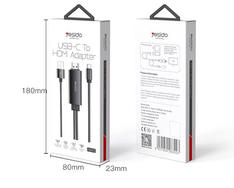 Yesido HM03 — USB-C → HDMI adapteri sotib olish