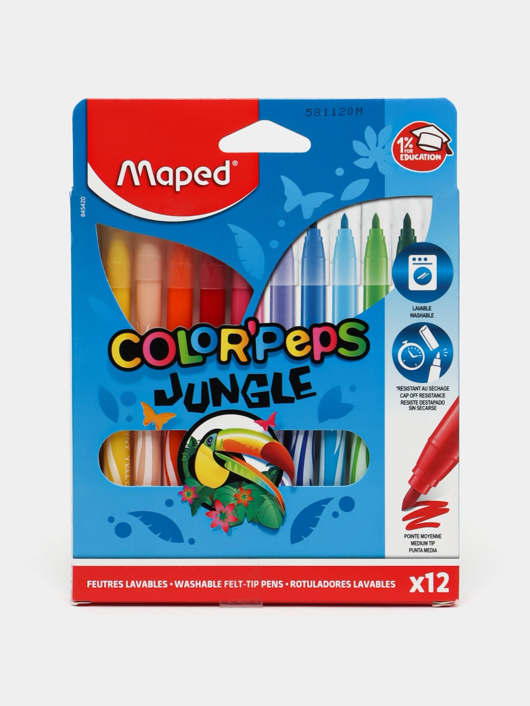 Фломастер Maped (Color'Peps Jungle) 12 цвета купить