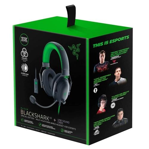 Razer Blackshark V2 Special Edition + USB Sound Card Black kompyuter quloqchini onlayn
