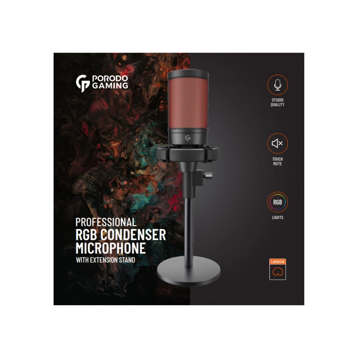 Микрофон Porodo Extension Stand RGB Condenser PDX519 недорого