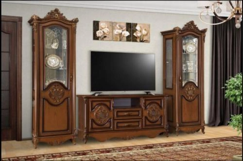 Гостиная мебель SAVANNA, витрина однодверная+тумба под тв (орех) купить