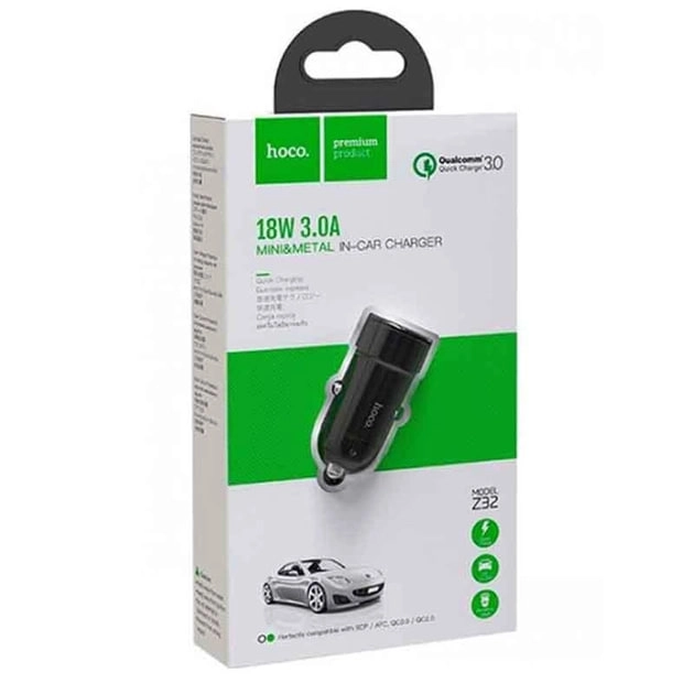 Автомобильная зарядка Hoco  Z32 18W Чёрный купить