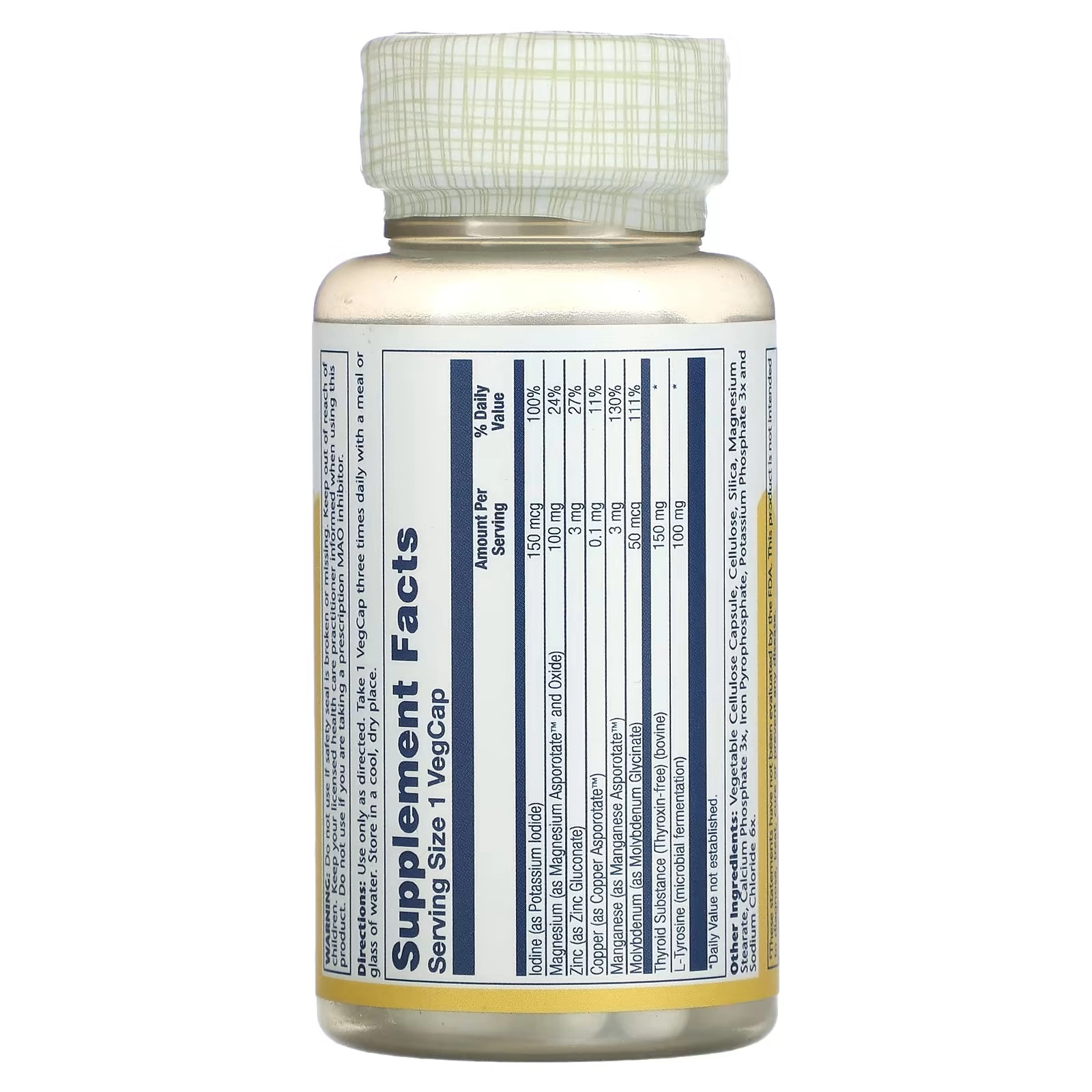 Solaray, Sublimatsiyalangan kapsulalar uchun shchitovidka bezi, 60 kapsula VegCap (05210) arzon