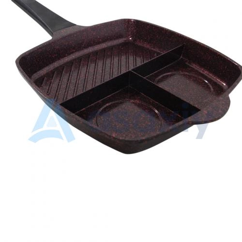 Kuydirmas qoplamali, 28x28sm kvadrat shaklli LIfe Smile tova-grili arzon