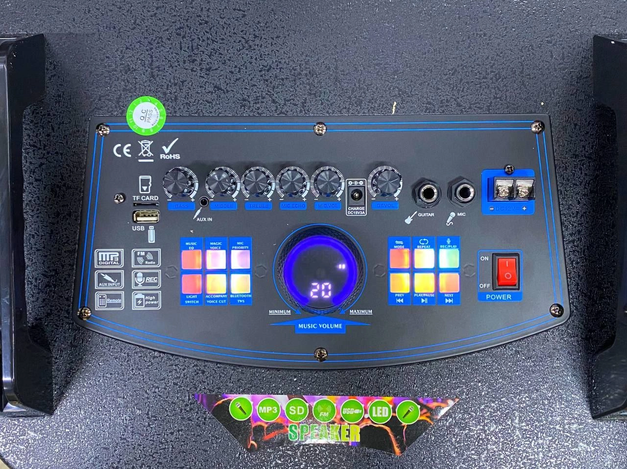 Bohong MT-1262 qora portativ kolonkasi + 2x mikrofon bo'lib to'lash