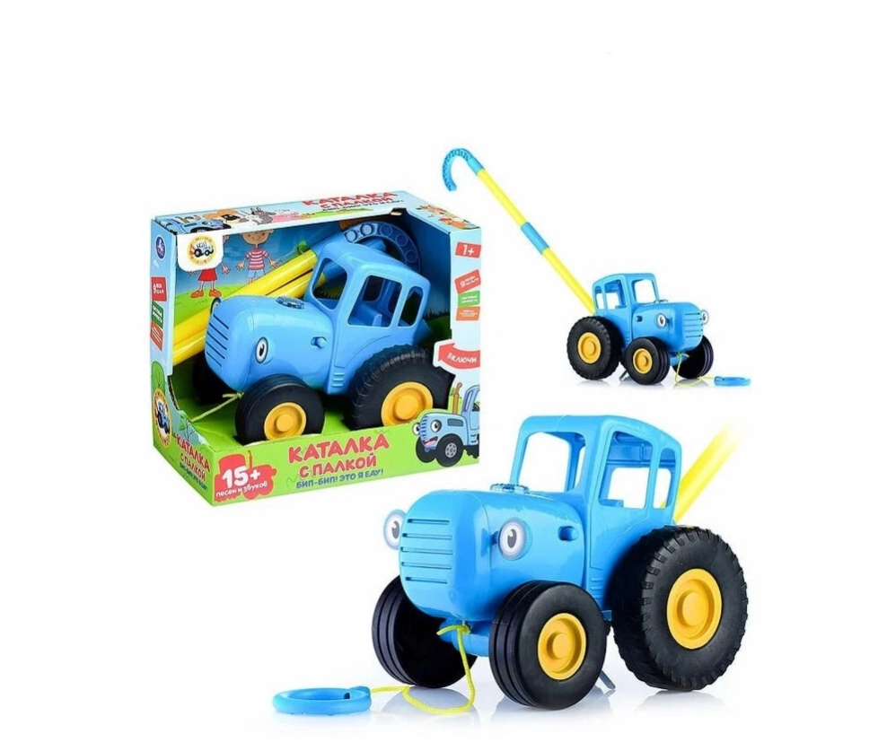 Музыкальная игрушка-каталка Синий трактор купить