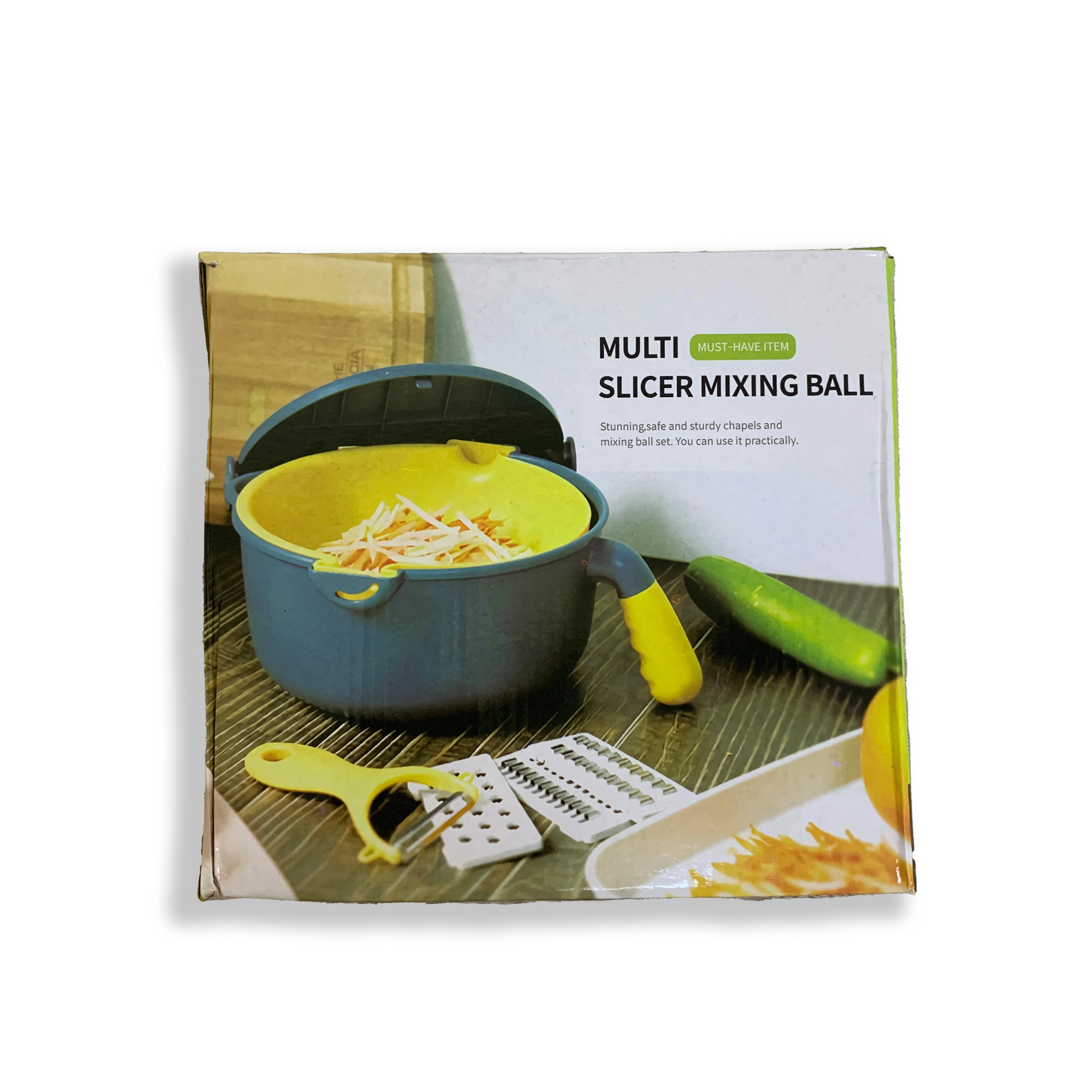 Многофункциональная тёрка-овощерезка с контейнером Limeolive Vegetab (blue-yellow) в Узбекистане