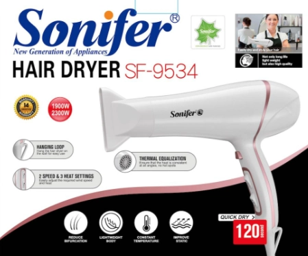 Фен Sonifer SF-9534 Black, White рассрочка