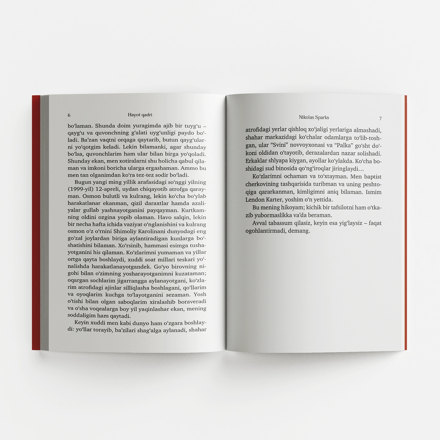 Nikolas Sparks: Hayot qadri bo'lib to'lash