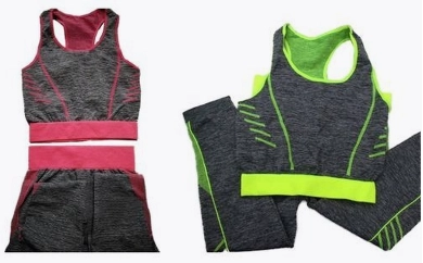 Fitness uchun ayollar kiyimi 2097 (pink, green) onlayn
