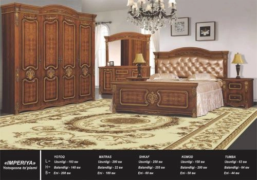 IMPERIYA yotoqxona mebeli (yong‘oq rang) sotib olish