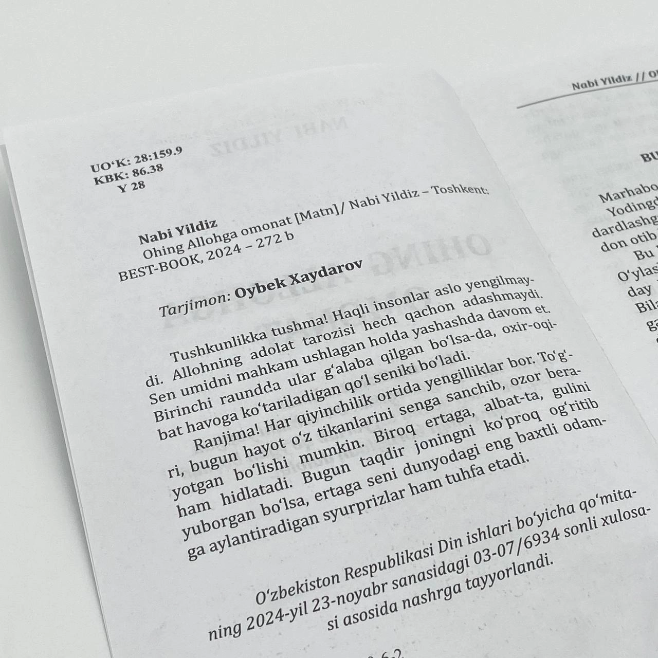 Nabi Yildiz: Ohing Allohga omonat O'zbekistonda