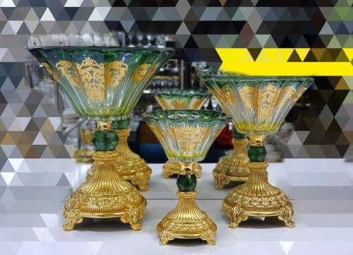 Набор фруктовниц и конфетниц Karosa New Изумруд купить