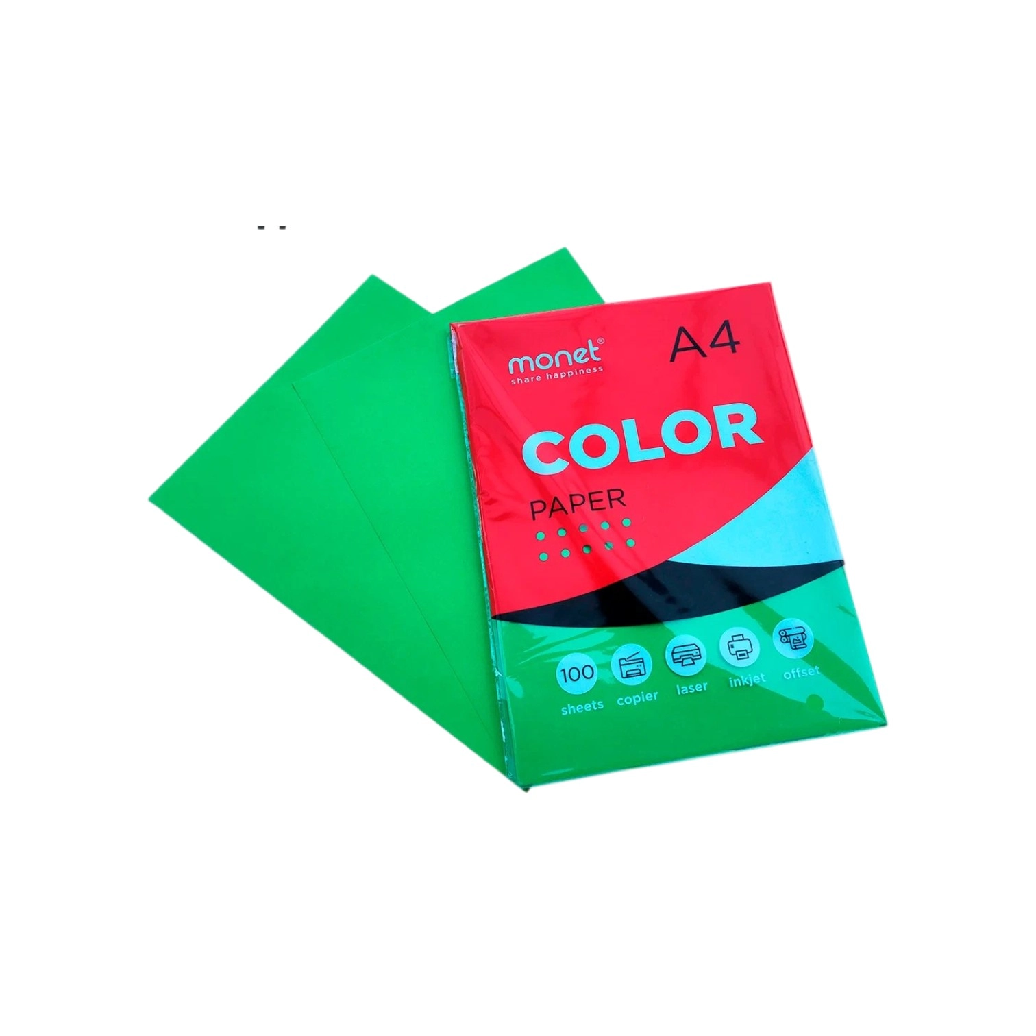 Цветная бумага зелёный A4 2CP008 (100 шт) купить