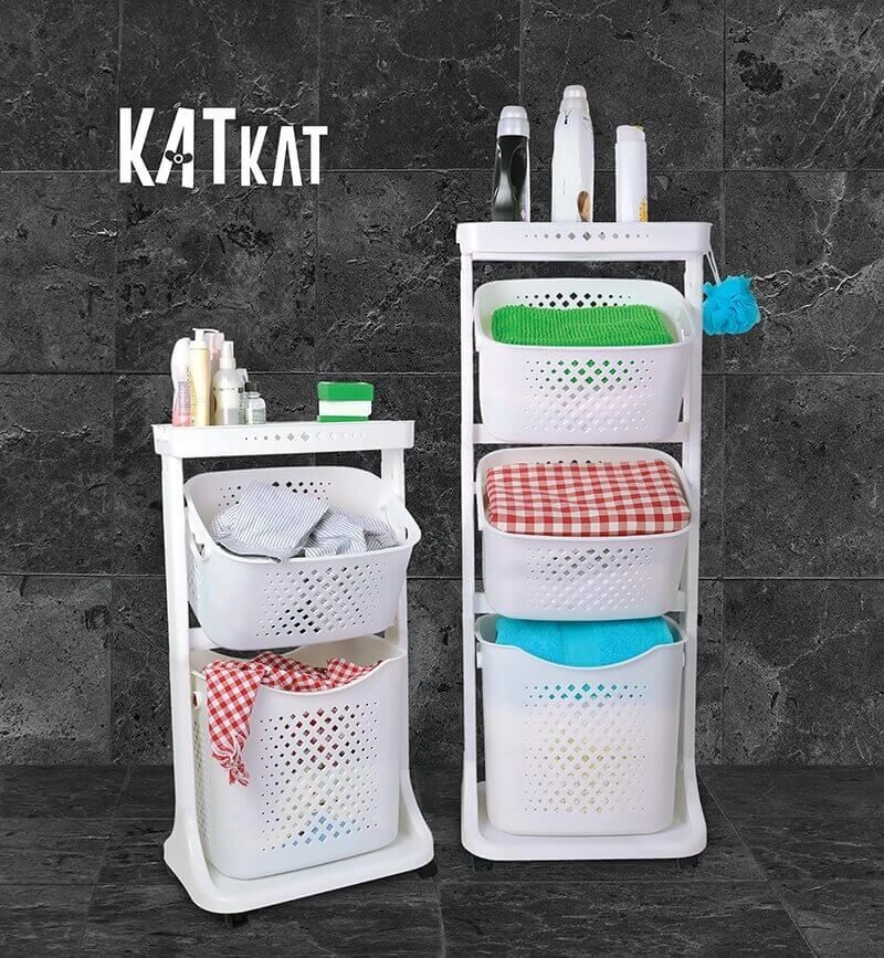 Kat Kat Basket Organizer No:2 Pushtirangli narsalar uchun javon O'zbekistonda