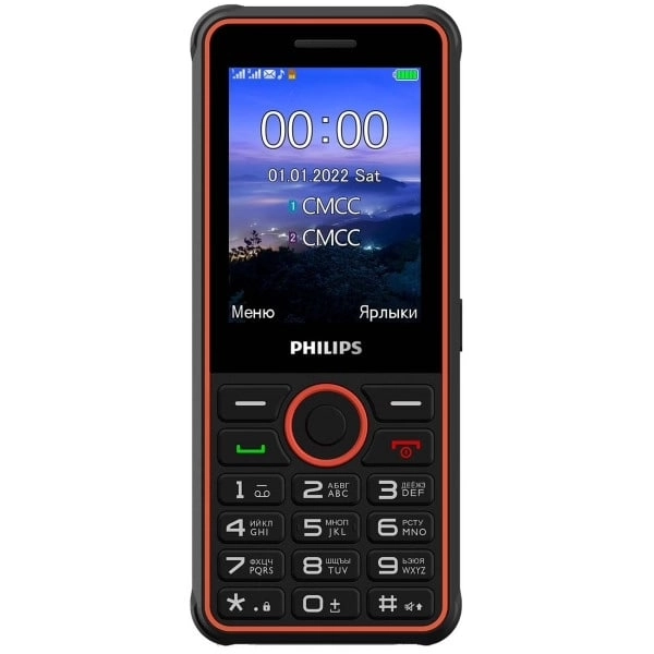 Телефон Philips Xenium E2301 черный купить