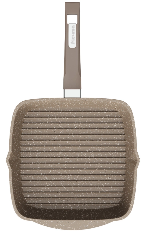 Сковорода Мечта квадрат несъемной ручкой и крышкой коричневый (28см) онлайн