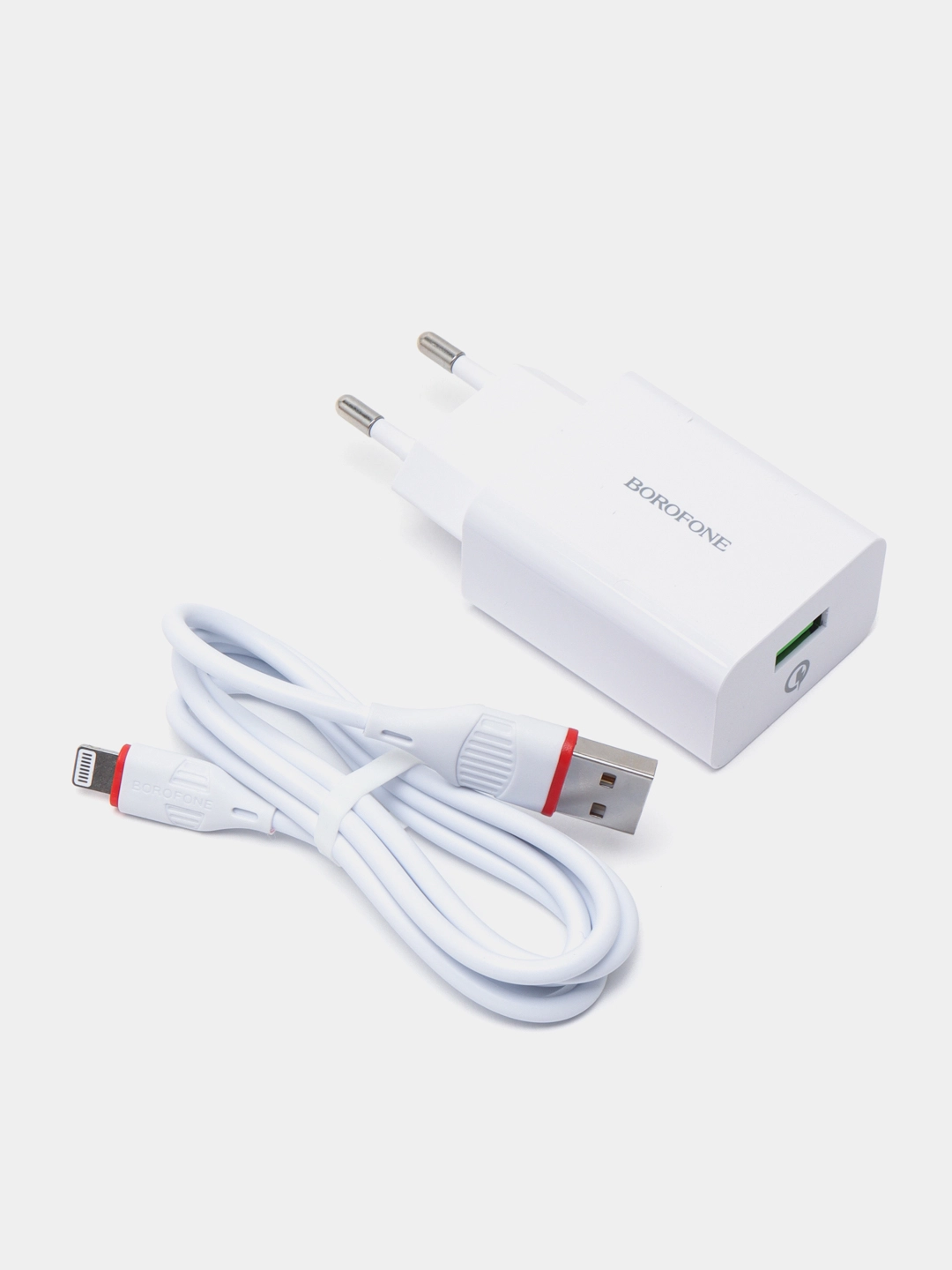 Borofone BA21A QC 3.0 18W quvvatlash uskunasi + Lightning kabeli sotib olish