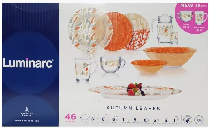 Luminarc Autumn Leaves 46 ta element Stol servisi (V1117) narxi