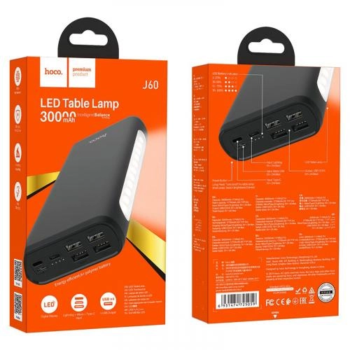 Hoco J60 Snowflake 30000mAh Black tashqi akkumulyatori - rasm №5 Hoco J60 Snowflake 30000mAh Black tashqi akkumulyatori onlayn