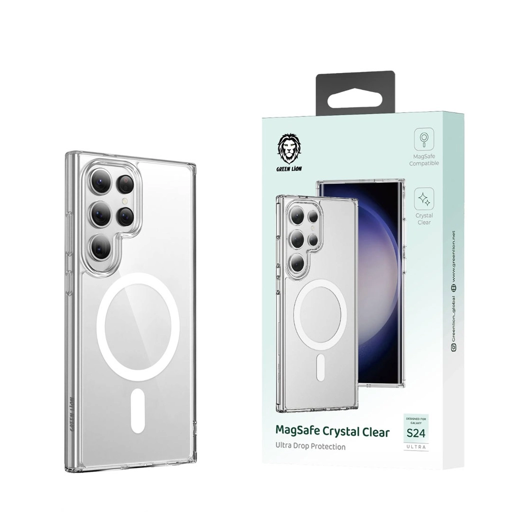Прозрачный чехол Green Lion Magsafe Crystal Clear для Samsung Galaxy S24 Ultra в Узбекистане