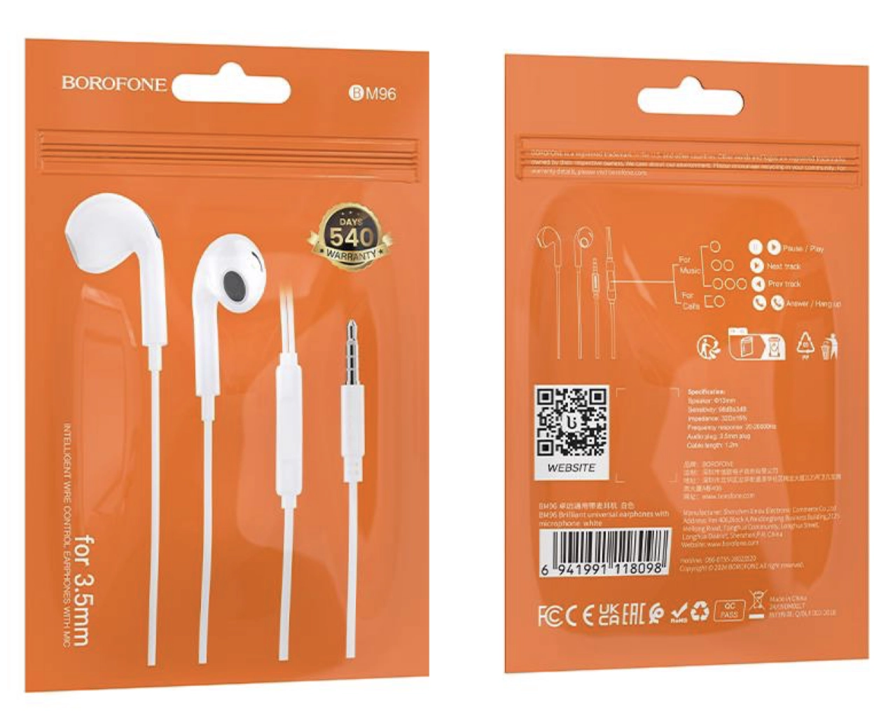 BOROFONE BM96 3.5mm oq quloqchini sotib olish