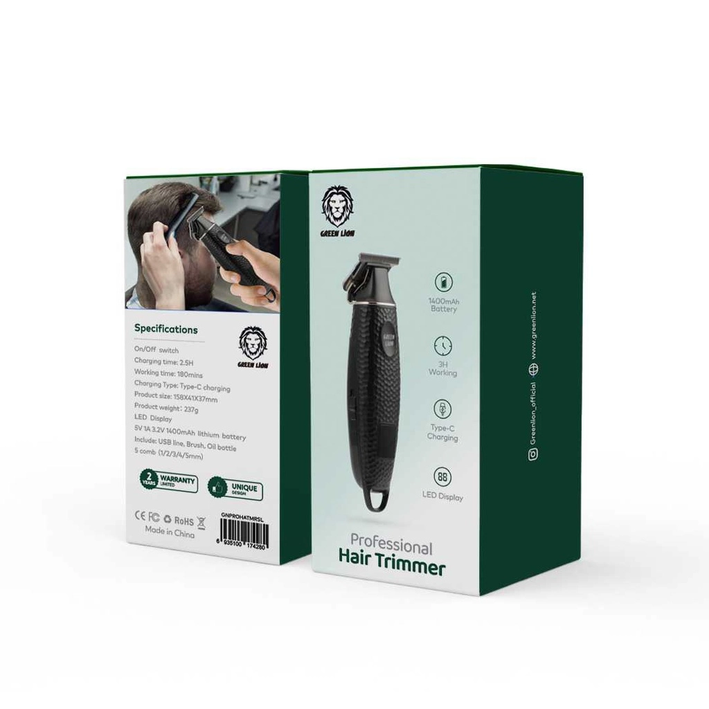 Green Lion Professional Hair Trimmer 1400mAh - Soch va Soqol oladigan O'zbekistonda