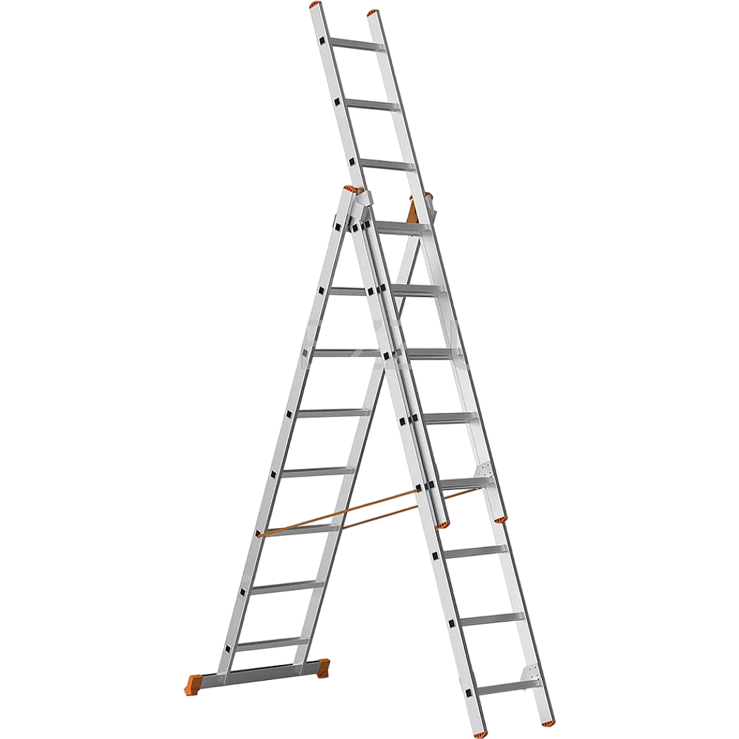 Лестницы Sarayli индустриального типа двухсекционная алюминиевая 3x8 купить