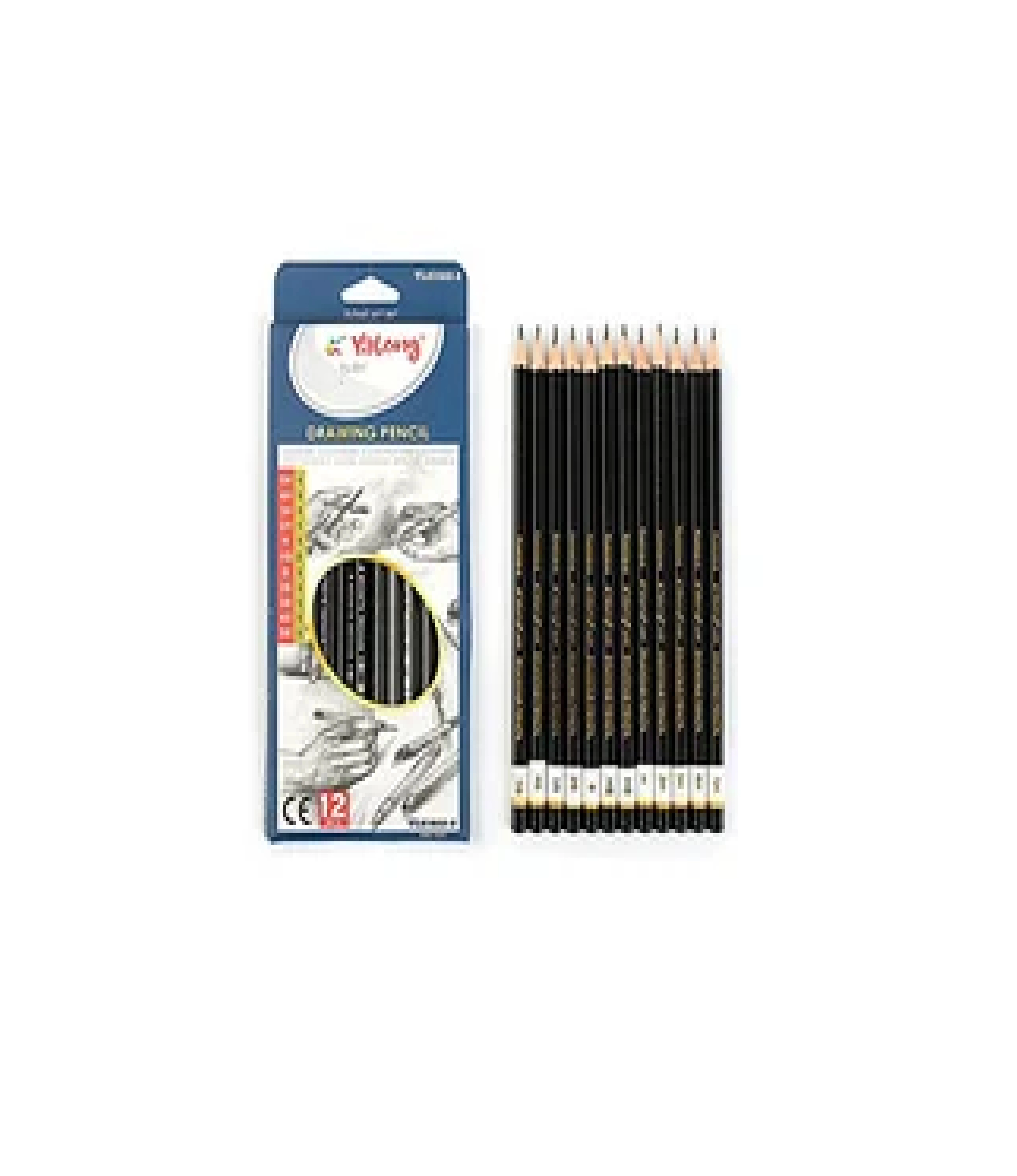 Oddiy qora grafit qalamlar to'plami Yalong YL83022-1 (12 dona) sotib olish