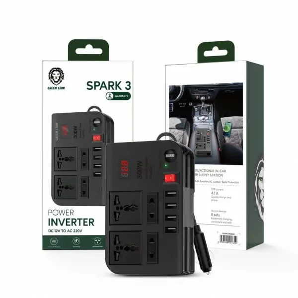 Green Spark 3 Power Inverter 300W avtomobil uchun tarmoq filtri bo'lib to'lash