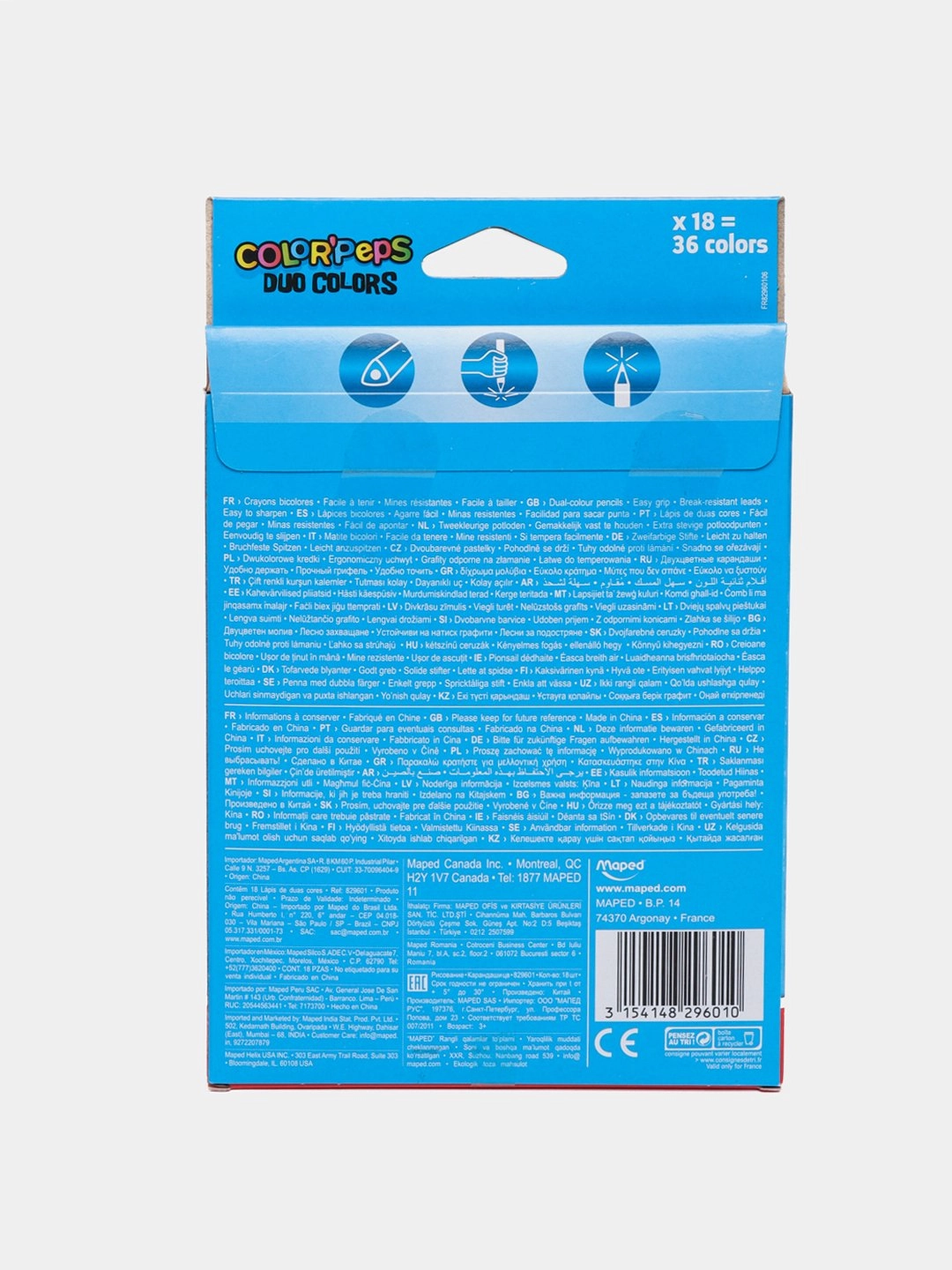 Maped "COLOR'PEPS Duo Colors" 36 ta rangli qalamlar bo'lib to'lash