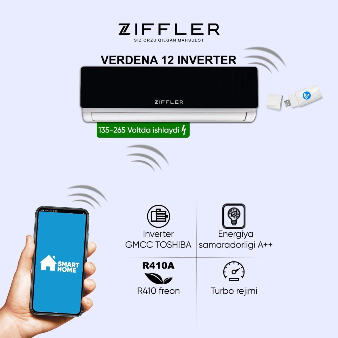 Кондиционер Ziffler Verdena Inverter 12 - фото №3 Кондиционер Ziffler Verdena Inverter 12 недорого