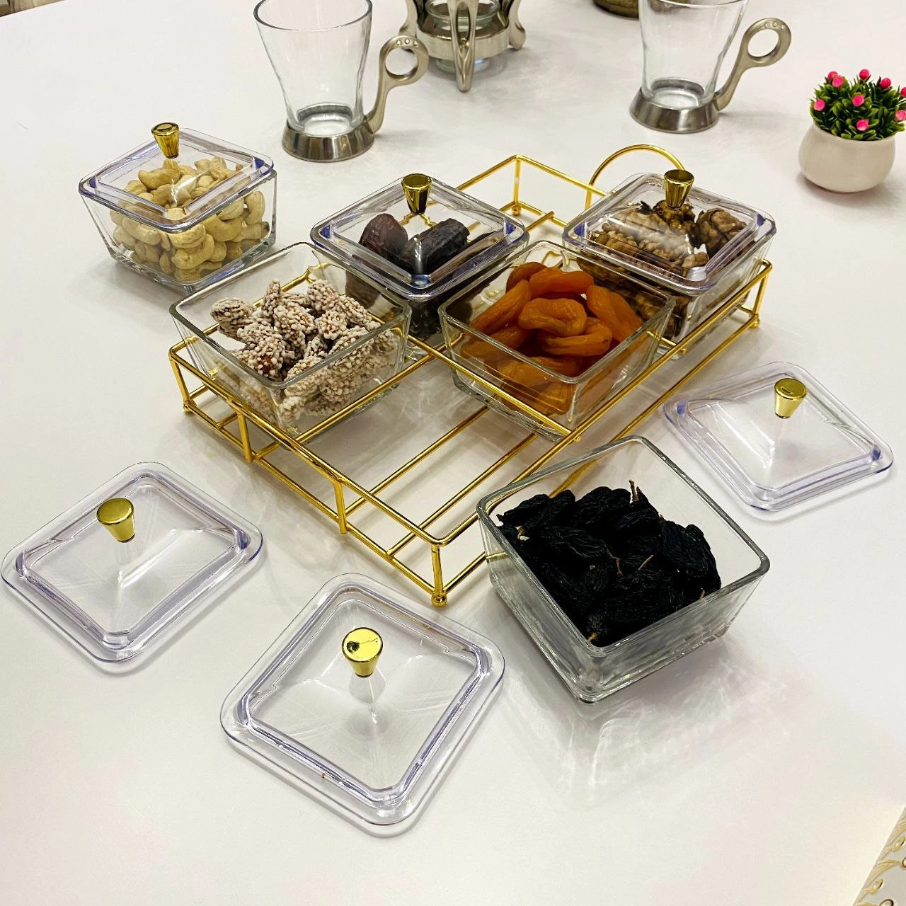 Стеклянное Блюдо для десертов 51017-1 Life Smile в Узбекистане