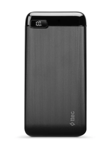 PowerSlim LCD USB-C/Micro USB 10000 mAh ttec Tashqi batareykasi onlayn