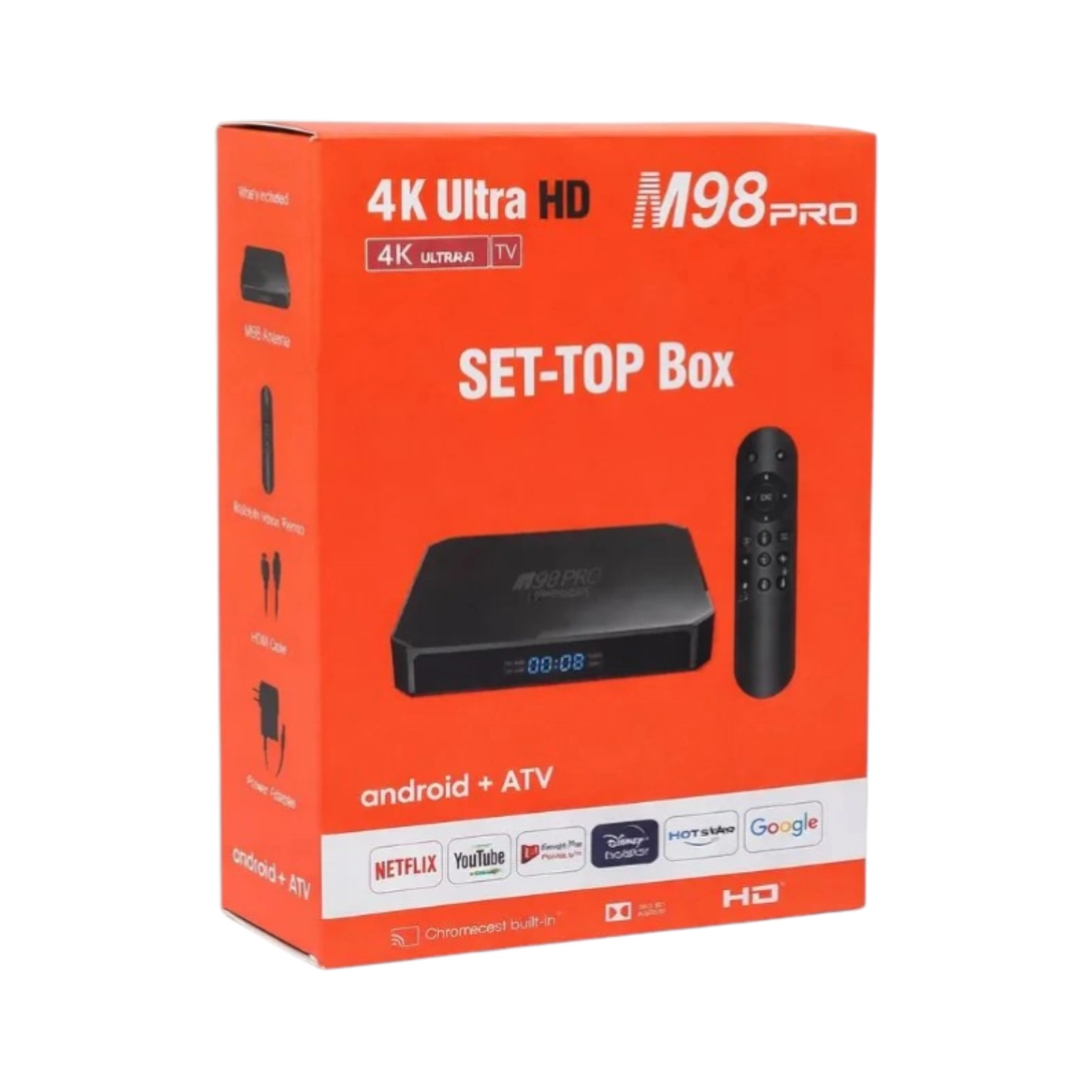 M98 PRO TVBOX smart pristavkasi 2/16 GB, 4K UHD, Android 10, Black onlayn