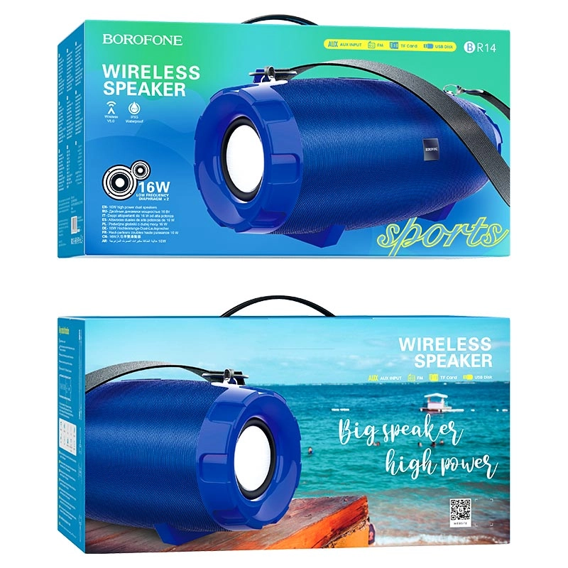 Borofone BR14 ko'k rangli simsiz Bluetooth-kolonkasi O'zbekistonda