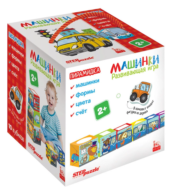 Rivojlantiruvchi o&lsquo;yin "Машинки. Пирамидка. 10 кубиков" (IQ step) sotib olish